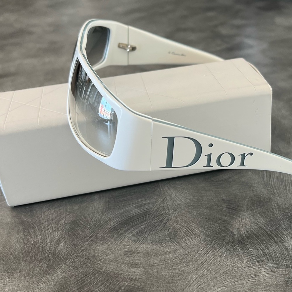 Dior white shield sunglasses